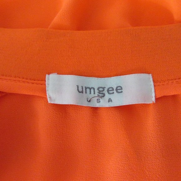 Umgee Orange Neon Long Sleeve Front Zip Top Size M - Picture 10 of 10